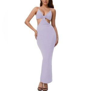 Cutout Solid Split Hem Dress